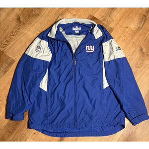 New York Giants Jacket Mens Large Reebok Full Zip Embroidered Lightweight Logo